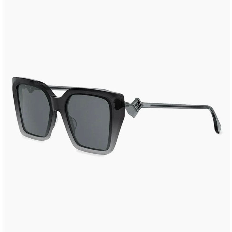 New Fendi Ff Diamonds Square Sunglasses 54mm Grey Gradient Luxe Statement Chic